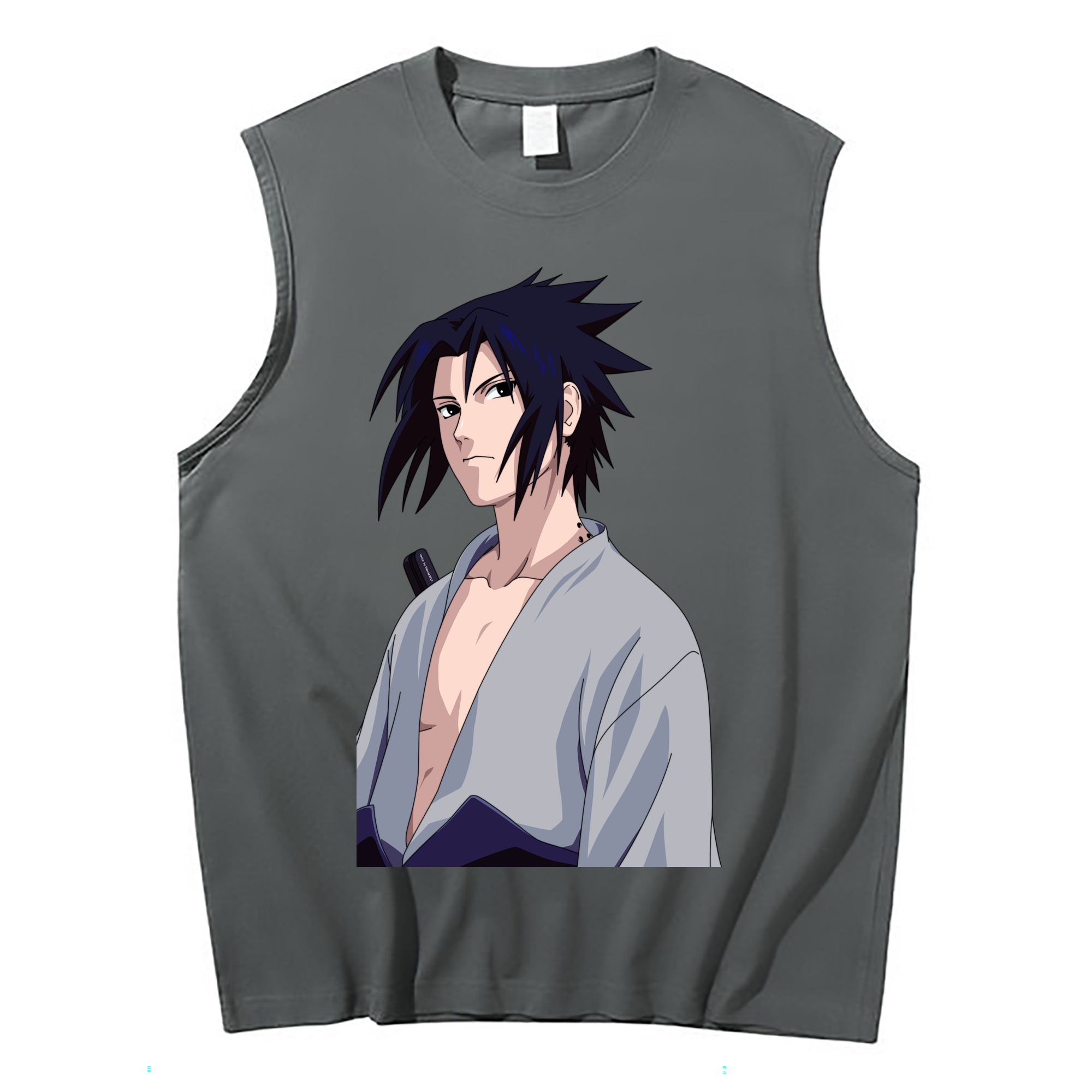 （画像用） NARUTO -ナルト- うちは サスケ Uchiha Sasuke コットン100％タンクトップ（フロントプリント）